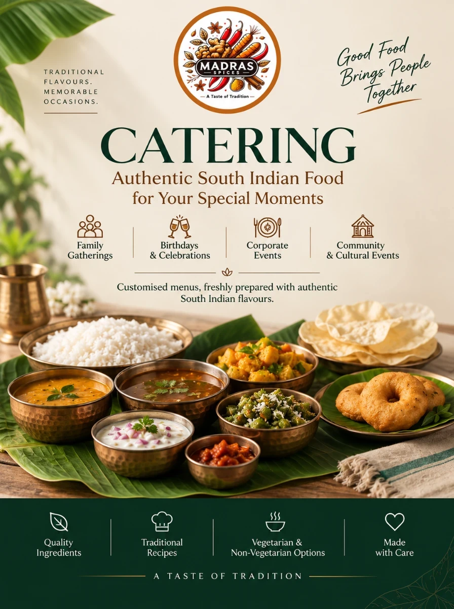 Madras Spices authentic Indian catering buffet spread for events and gatherings